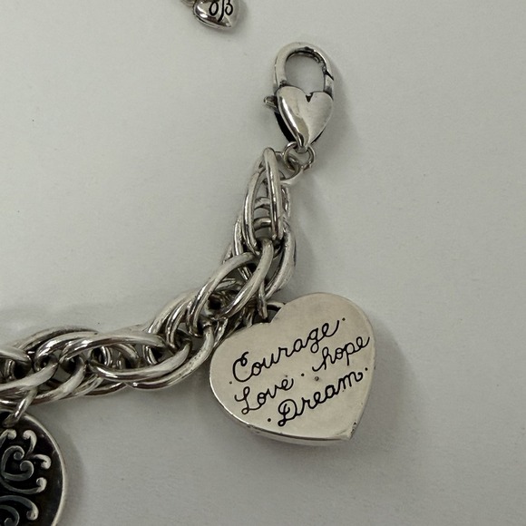 Brighton Heart of Hope Charm Bracelet Courage Love Hope Dream 7 1/2" - 8 1/2" - Picture 11 of 12